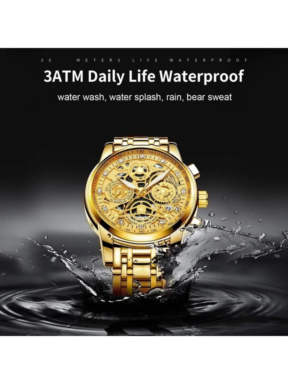 Luxury Minimalist Men's Watch - Stainless Steel, Quartz, Waterproof, Date